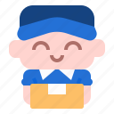 delivery, man, user, avatar, people, character, costume