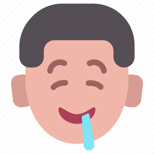 Boy, emoji, smiley, face, drool, drooling, yummy icon - Download on Iconfinder