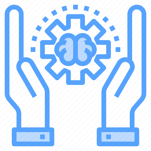 Brain, gear, hand, secure, thinking icon - Download on Iconfinder