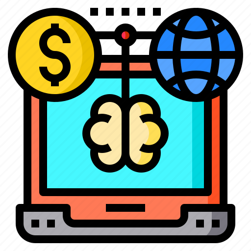 Brain, global, laptop, money, world icon - Download on Iconfinder
