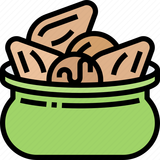 Almonds, pile, seed, protein, snack icon - Download on Iconfinder