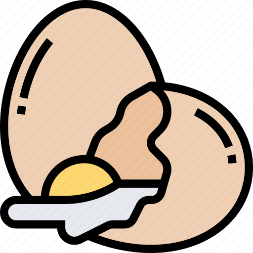 Eggs, creaking, shell, raw, ingredient icon - Download on Iconfinder