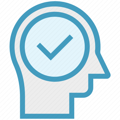 Accept, checked, head, human head, mind, thinking icon - Download on Iconfinder