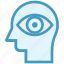 eye, head, human head, mind, thinking, view 