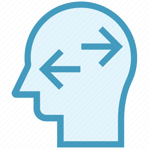 Arrows, head, human head, mind, right and left, thinking icon - Download on Iconfinder