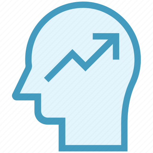 Graph, head, mind, thinking, up arrow icon - Download on Iconfinder