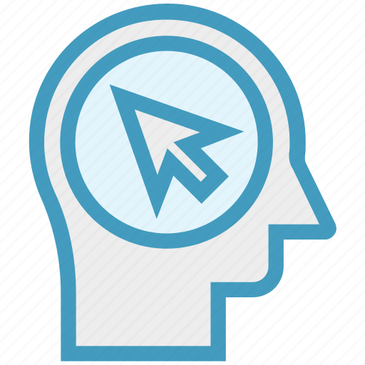 Arrow, click, head, human head, mind, thinking icon - Download on Iconfinder