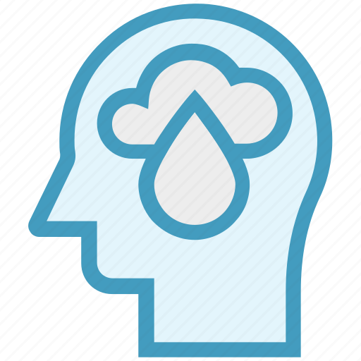 Cloud, drop, head, human head, mind, thinking icon - Download on Iconfinder