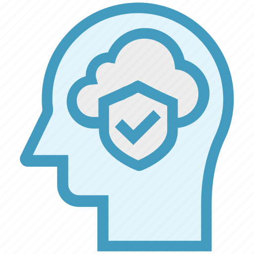 Cloud, head, human head, mind, shield access, thinking icon - Download on Iconfinder