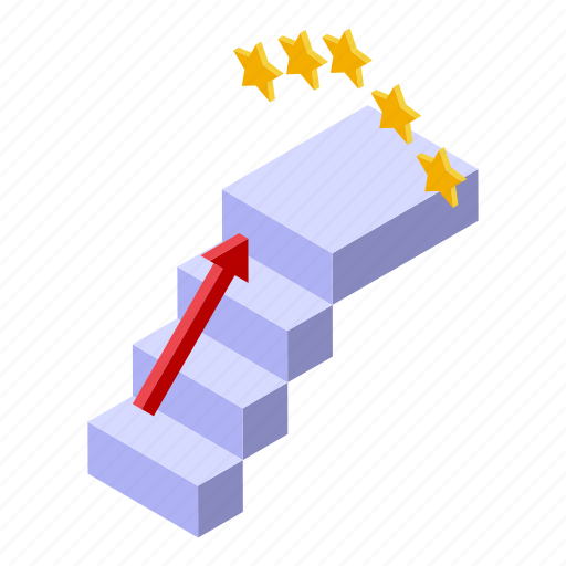 Career, stairs, isometric, climb icon - Download on Iconfinder