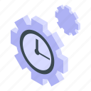gear, business, time, isometric