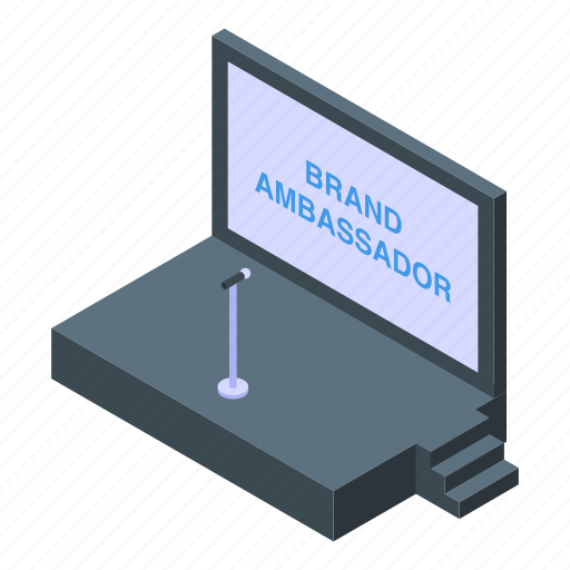 Brand, ambassador, scene, isometric icon - Download on Iconfinder