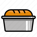 loaf, bread, bakery, baking, pan, dough, muffin, breakfast, baking pan