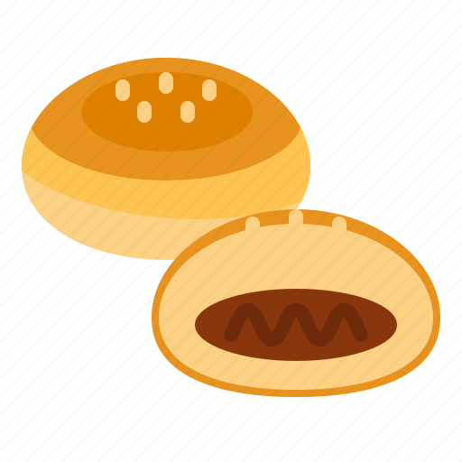 Anpan, buns, bakery, bean bun, sweet bun, dessert, sweet icon - Download on Iconfinder