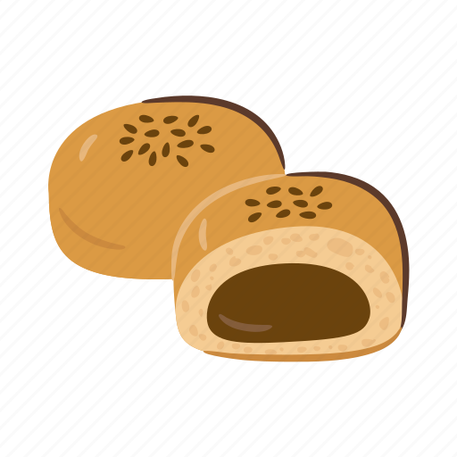 Anpan, bread, japanese, red, bean, sweet icon - Download on Iconfinder