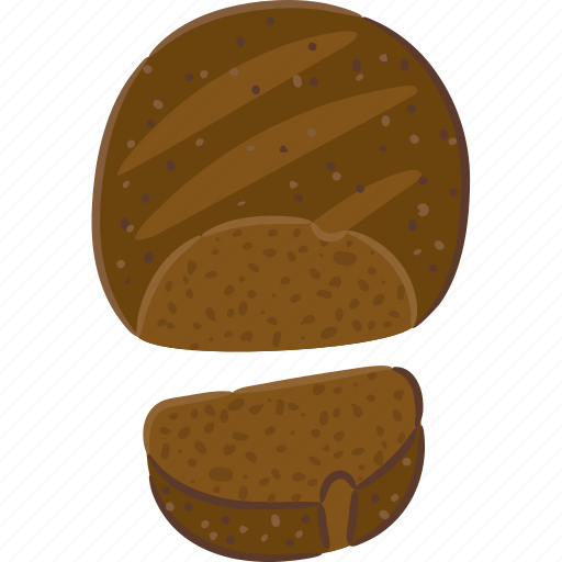 Dark, rye, bread, healthy, bakery icon - Download on Iconfinder