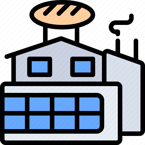 Factory, bread, building, bakery, food, baked, goods icon - Download on Iconfinder