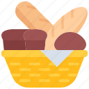 basket, bread, bakery, food, baked, goods
