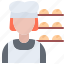 baker, worker, bread, woman, bakery, food, baked, goods 
