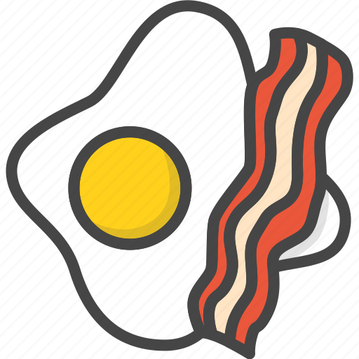 Bacon, breakfast, egg, filled, food, outline icon - Download on Iconfinder