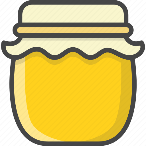 Breakfast, filled, food, honey, jar, outline icon - Download on Iconfinder