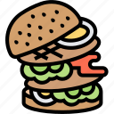 hamburger, burger, food, meal, delicious