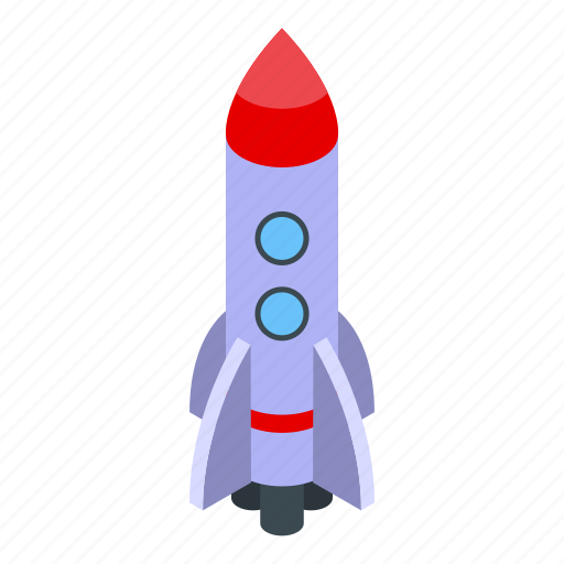 Breakthrough, startup, rocket, isometric icon - Download on Iconfinder
