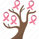 ribbon, tree, cancer, awareness, charity