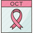 calendar, breast, cancer, october, month