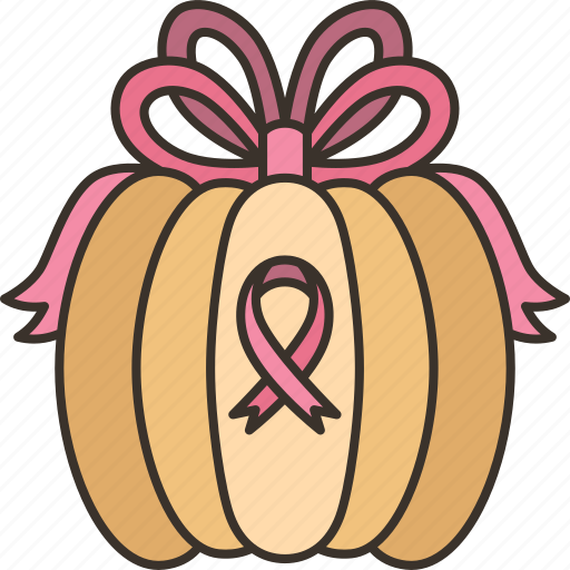Pumpkin, decorated, breast, cancer, awareness icon - Download on Iconfinder