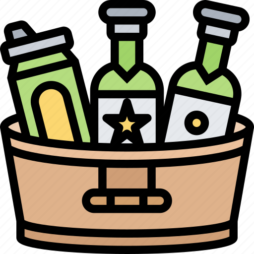 Bucket, bottle, beer, cold, ice icon - Download on Iconfinder