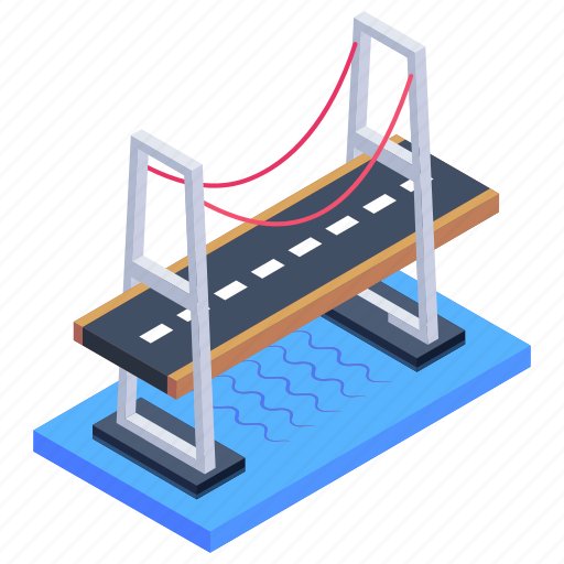 Overpass, suspension bridge, bridge, bridge construction, bridge road icon - Download on Iconfinder