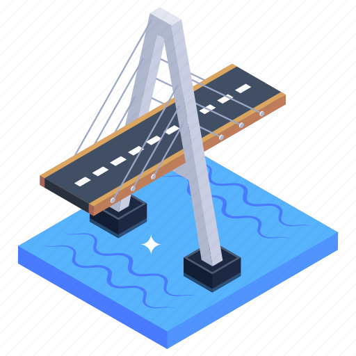 Cable stayed bridge, overpass, bridge, rach mieu bridge, veitnam bridge icon - Download on Iconfinder
