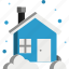 house, snowfall, property, winter, snow, home, building 