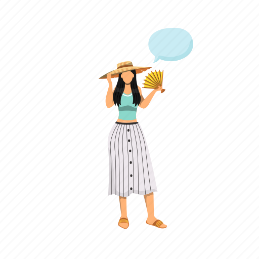 Speech bubble, girl, summer, outfit, clothes illustration - Download on Iconfinder