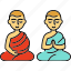 robes, sitting, meditation 