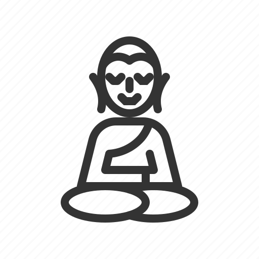 Buddha, sitting, buddhism, religion, monk, pray, religious icon - Download on Iconfinder