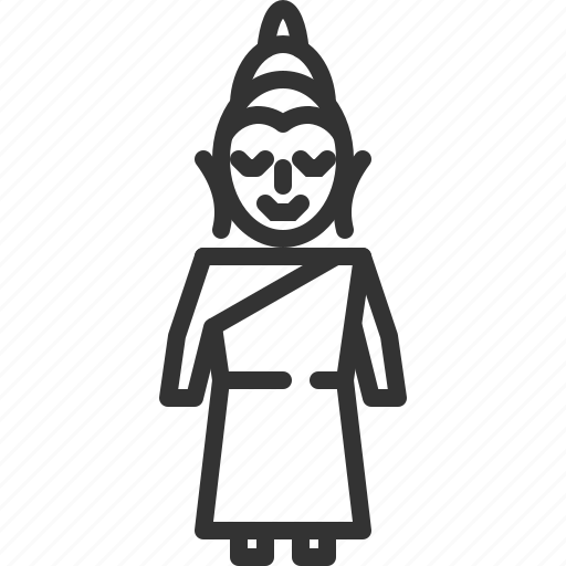 Buddha, standing, buddhism, religious, religion, pray icon - Download on Iconfinder