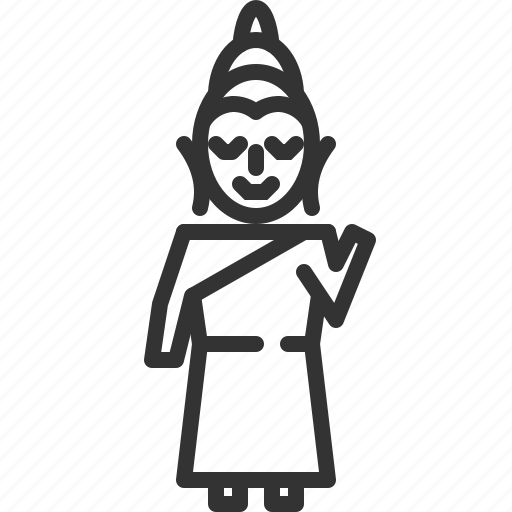 Buddha, standing, buddhism, religious, religion, pray icon - Download on Iconfinder