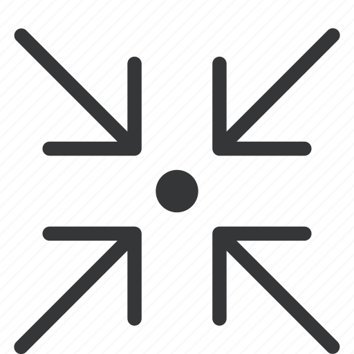 arrows pointing inward logo
