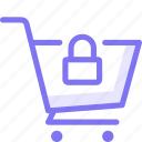cart, checkout, lock, online, online shopping, shop