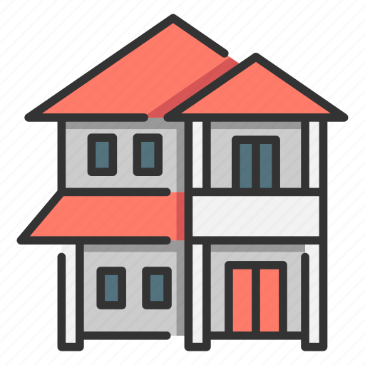 Architecture, front, home, house, residence, story, two icon - Download on Iconfinder