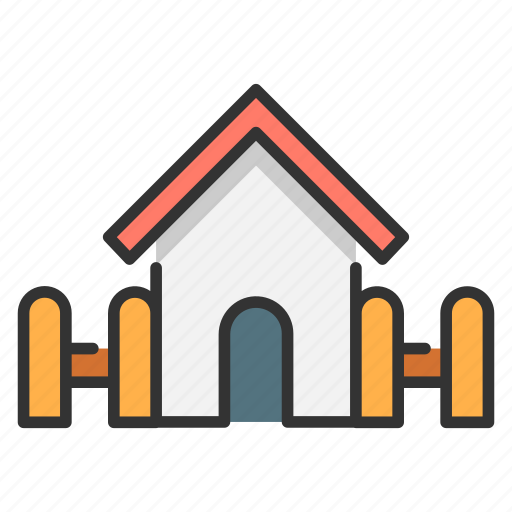 Architecture, building, fence, home, house, residential icon - Download on Iconfinder