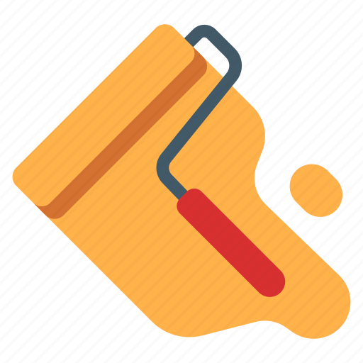 Color, interior, paint, painter, renovation, roller, wall icon - Download on Iconfinder