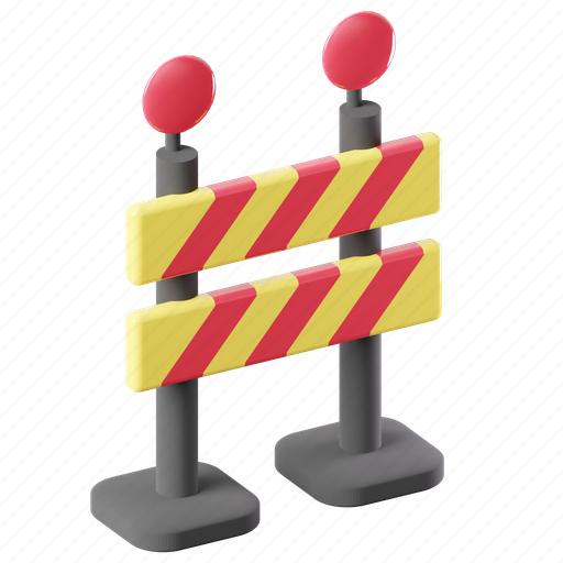 Barrier, fence, construction, safety, boundary, road, security 3D illustration - Download on Iconfinder