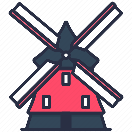 Netherland, windmill, landmark, holland, kinderdijk, building, travel icon - Download on Iconfinder