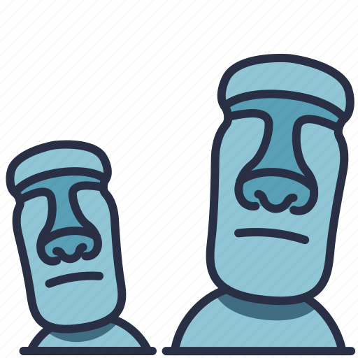 Figures, landmark, chile, building, moai, island, travel icon - Download on Iconfinder
