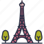 france, landmark, monument, paris, building, tower, eiffel 