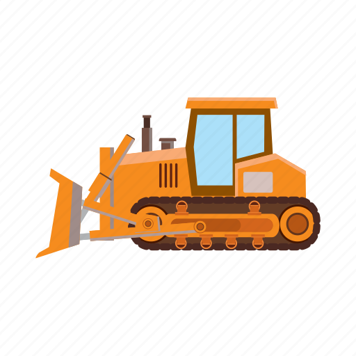 Building, bulldozer, cartoon, construction, equipment, industry, tractor icon - Download on Iconfinder