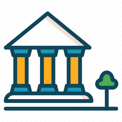 Bank, building, columns, exterior icon icon - Download on Iconfinder